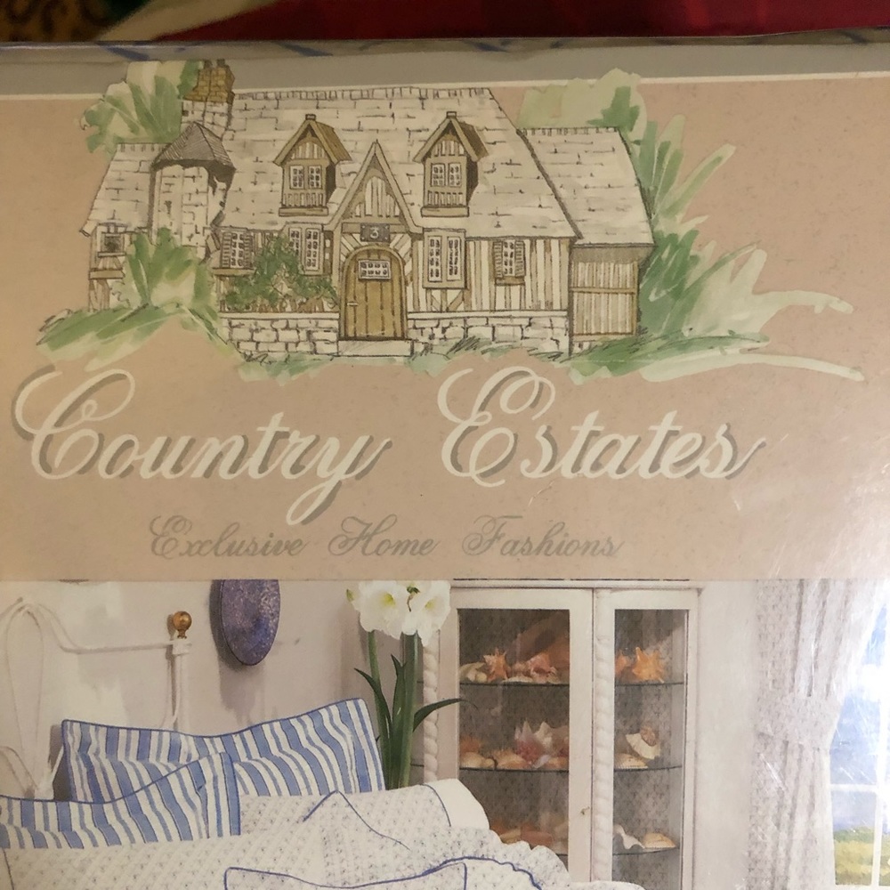 Vintage Country Estates Twin Sheets New Old Stock Gatsby Blue Design